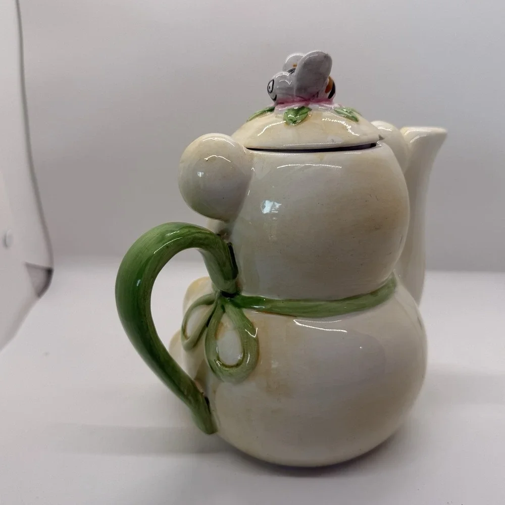 VTG JSNY 1975 Bear Honey Teapot Bee Lid Hand Painted‎ Ceramic Part of Collection